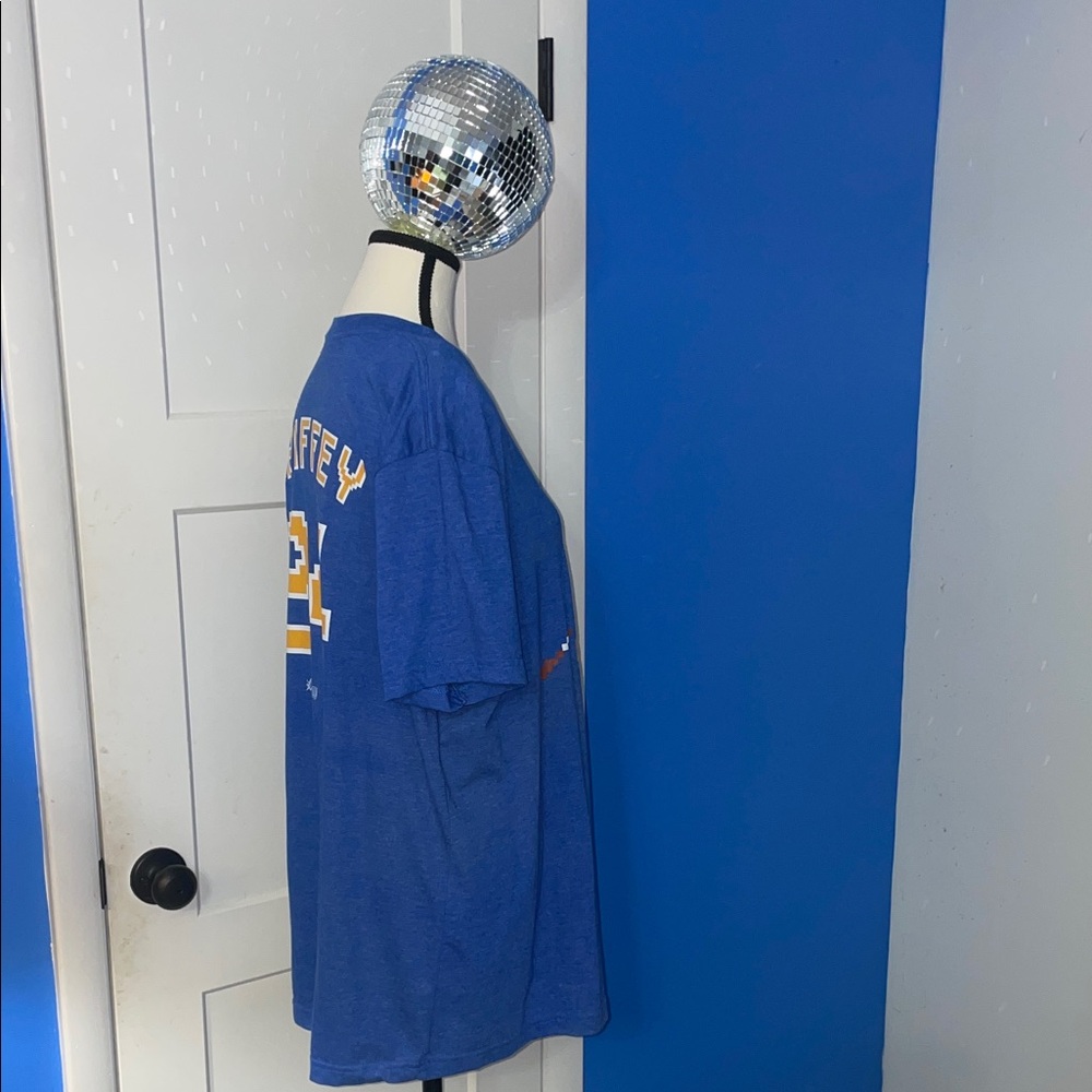 Pixel Art Baseball Player Blue T-Shirt - Picture 3 of 6